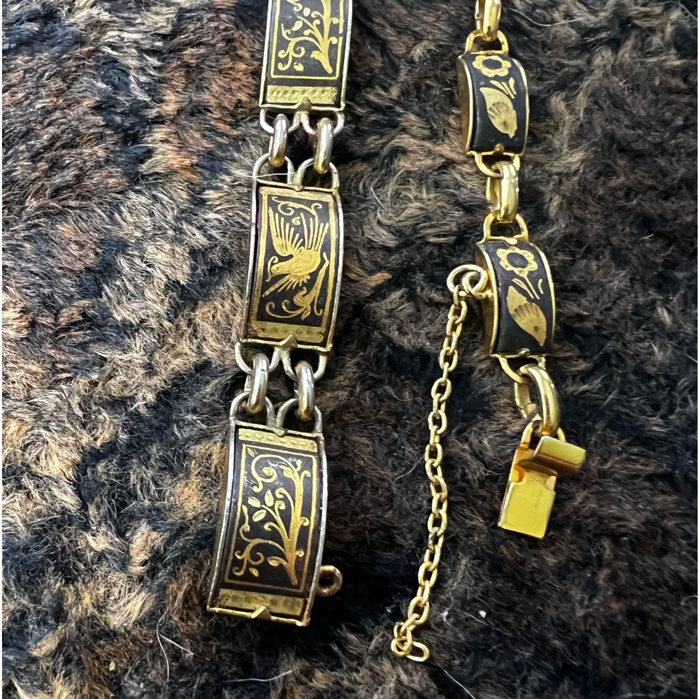 3 piece Damascene set. Clip on earrings Bracelets clasp is tight on both. as is - Picture 7 of 9